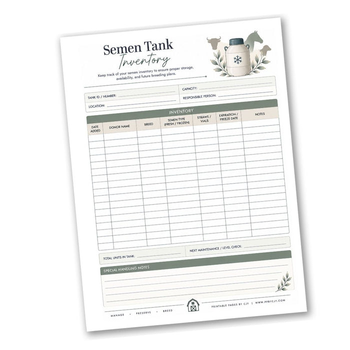 Semen Tank Inventory Tracker
