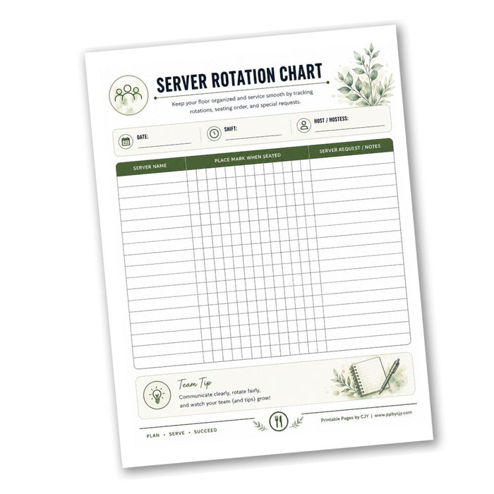 Server Rotation Chart