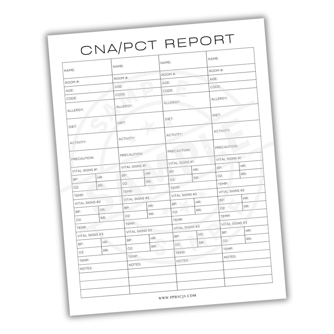 CNA/PCT report form on a white background