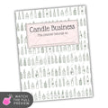 Planner cover with candle design and text 'Candle Business' on a white background