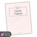 planner titled 'Candle Making' on a light pink background with decorative elements.