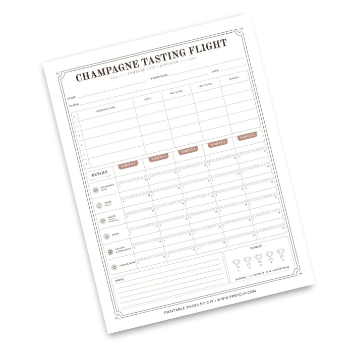 Champagne Tasting Scorecard