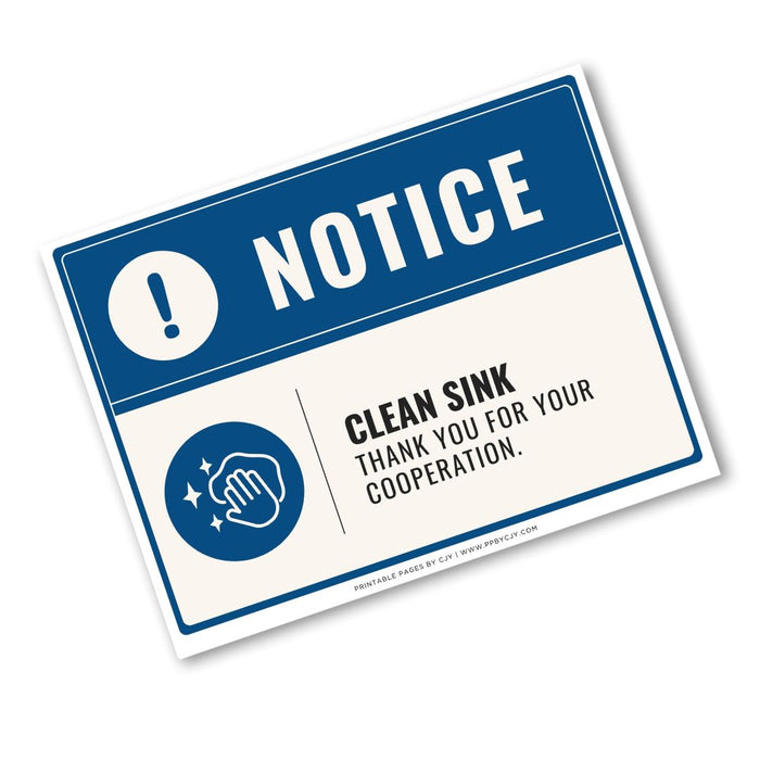 Clean Sink Sign
