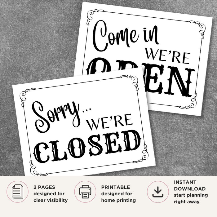 Open and Closed Sign Set