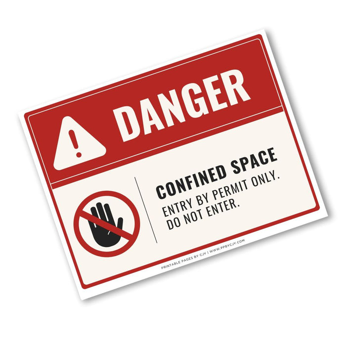 Confined Space Danger Sign