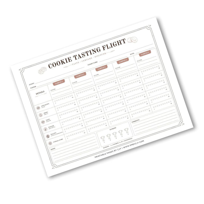 Cookie Tasting Scorecard