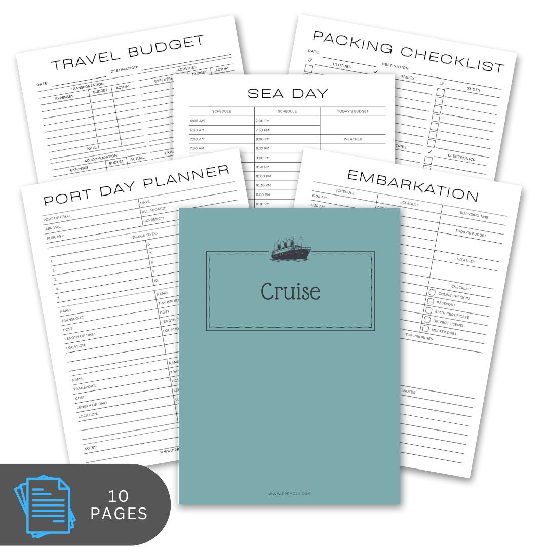 Cruise Vacation Planner Bundle – 10 Page Travel Planning Printable