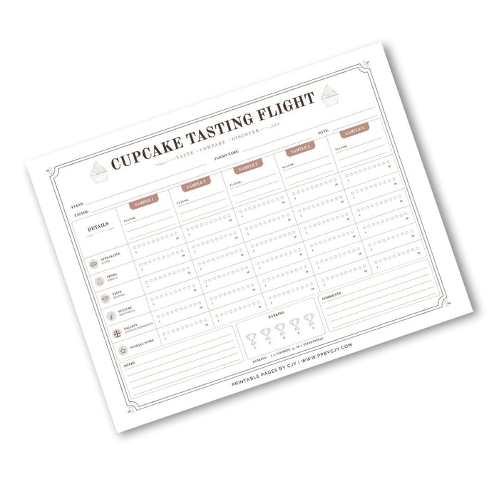 Cupcake Tasting Scorecard