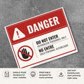 Printable bilingual Do Not Enter danger sign featuring English and Spanish warning text, restricted access symbol, and Authorized Personnel Only message for workplace safety and access control.
