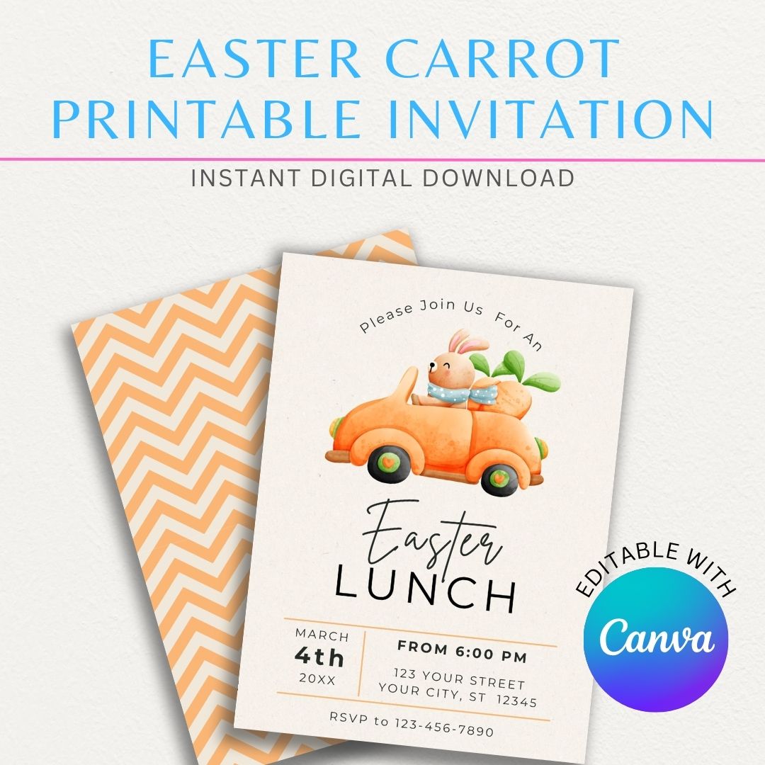 Easter Carrot Printable Invitation