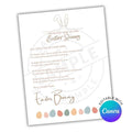 Personalized Easter Bunny Letter Printable PDF Template