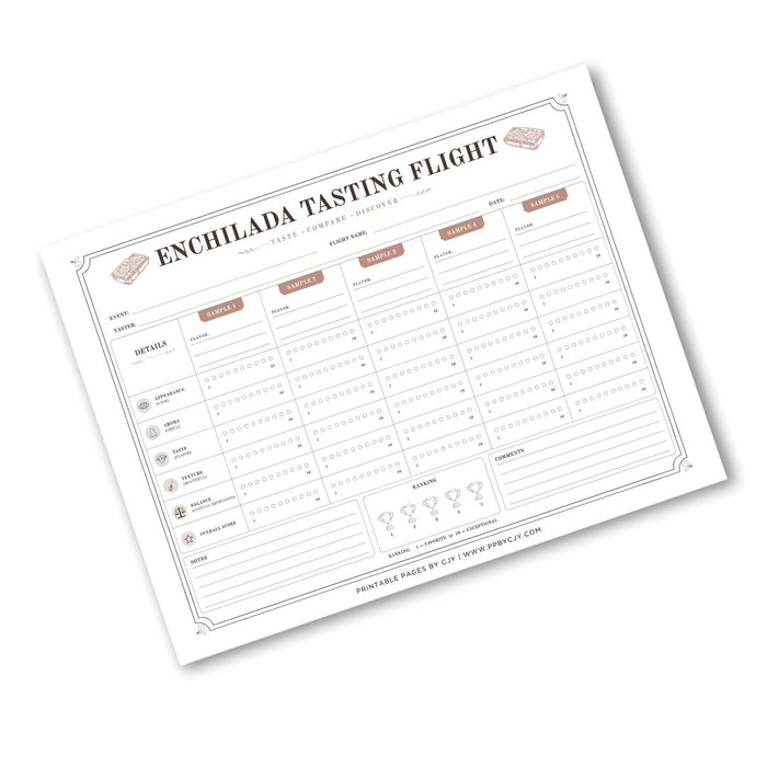 Enchilada Tasting Scorecard