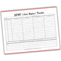 GERD (Acid Reflux) Tracker sheet with columns for tracking symptoms, food eaten, medication, etc.