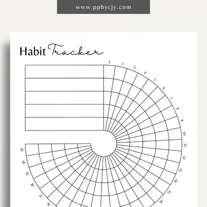 Habit Tracker Printable PDF Template for tracking daily habits and progress

