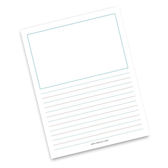 Handwriting Practice Paper with Drawing Area