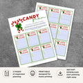 Holiday Candy Cane Gram printable gift notes with festive holiday candy cane designs
