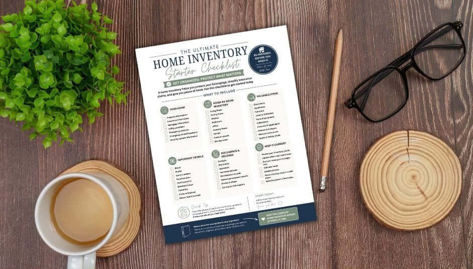 Free Home Inventory Starter Checklist printable