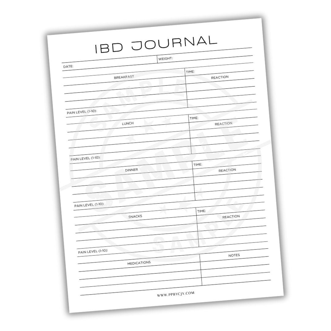 IBD Journal form on a white background