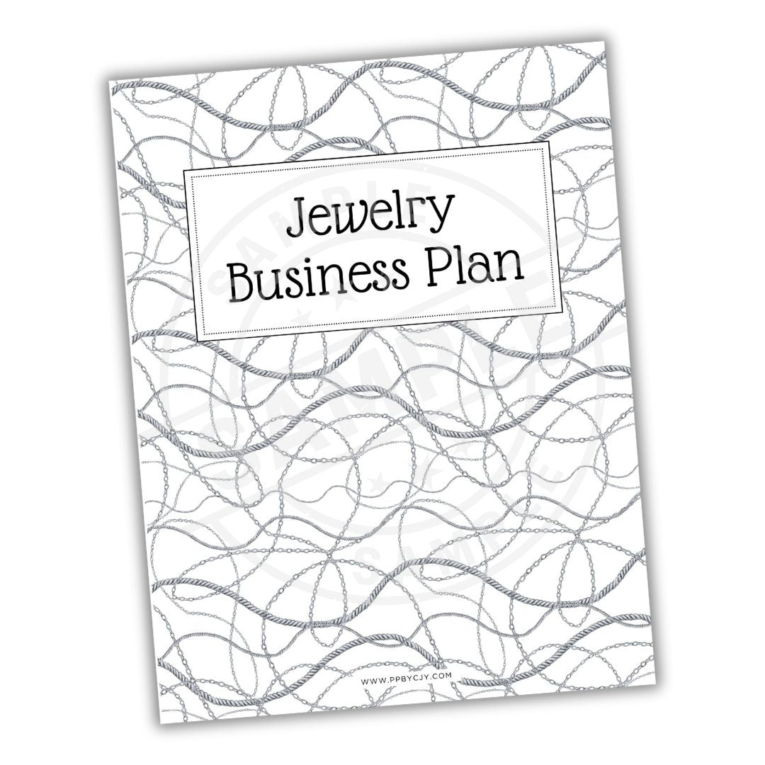 Jewelry Business Plan document with decorative cover on a white background