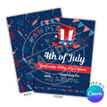 July 4th Stars Printable Invitation