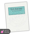 Knit Business planner cover with a teal label on a white background