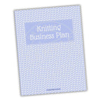 Knitting Business Plan book with blue and white pattern on a white background