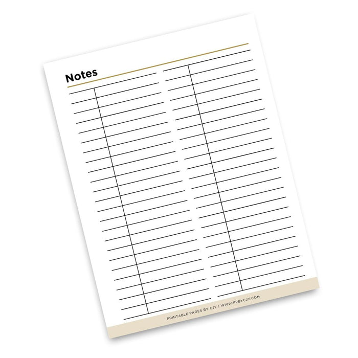 Lined 2 Column Paper