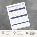 College Course Planner printable semester class schedule organizer for academic planning and course tracking
