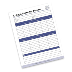 College Course Planner printable semester class schedule organizer for academic planning and course tracking
