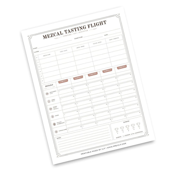 Mezcal Tasting Scorecard