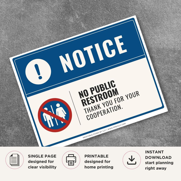 No Public Restroom Sign