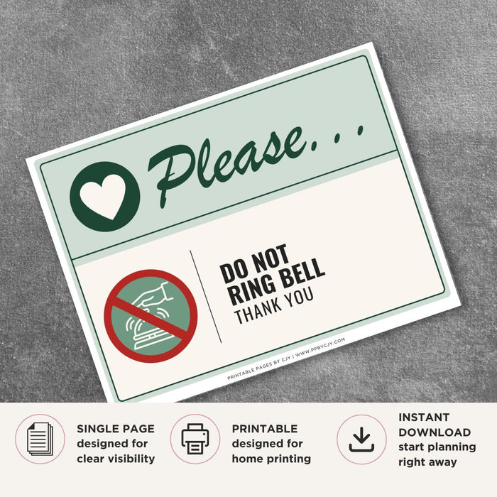 Please Do Not Ring Bell Sign
