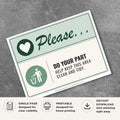 Printable Please Do Your Part Help Keep This Area Clean and Tidy sign featuring a friendly green design, waste disposal icon, and courteous cleanliness reminder for offices, schools, restaurants, and commercial businesses.