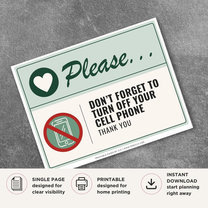 Please Don't Forget to Turn Off Your Cell Phone Sign