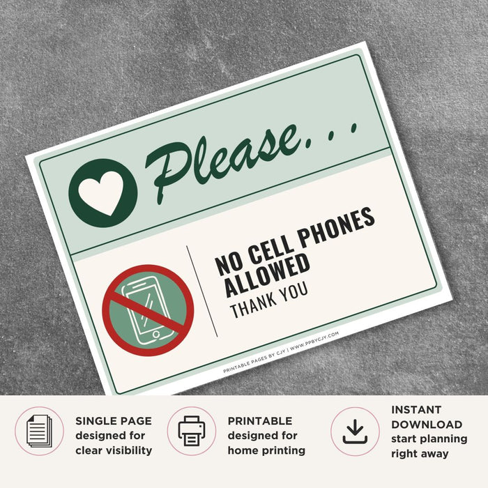 No Cell Phones Allowed Sign