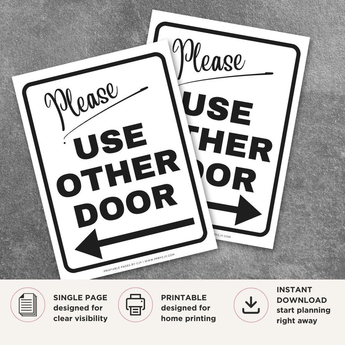 Please Use Other Door Sign