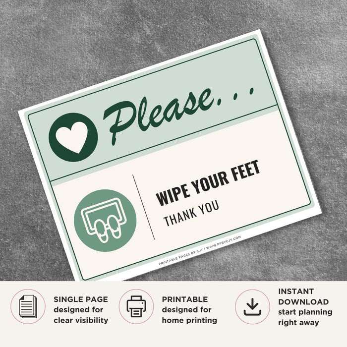 Please Wipe Your Feet Sign
