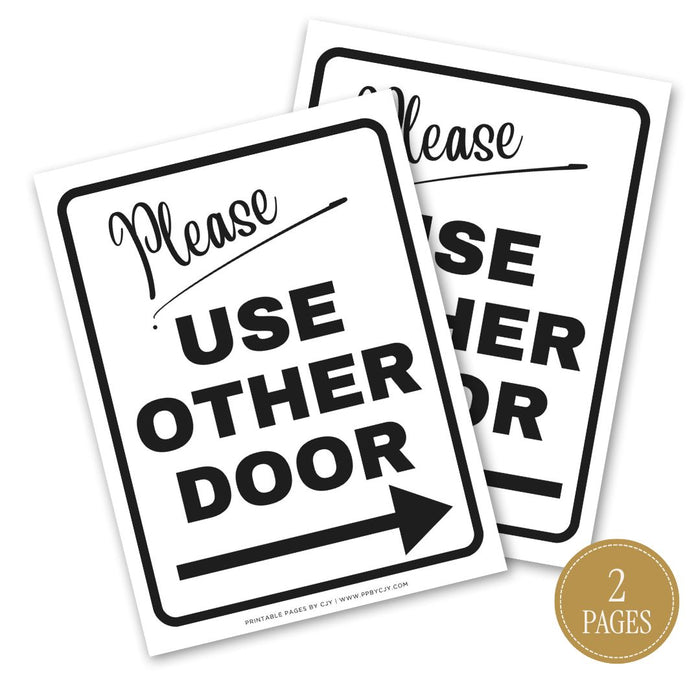 Please Use Other Door Sign