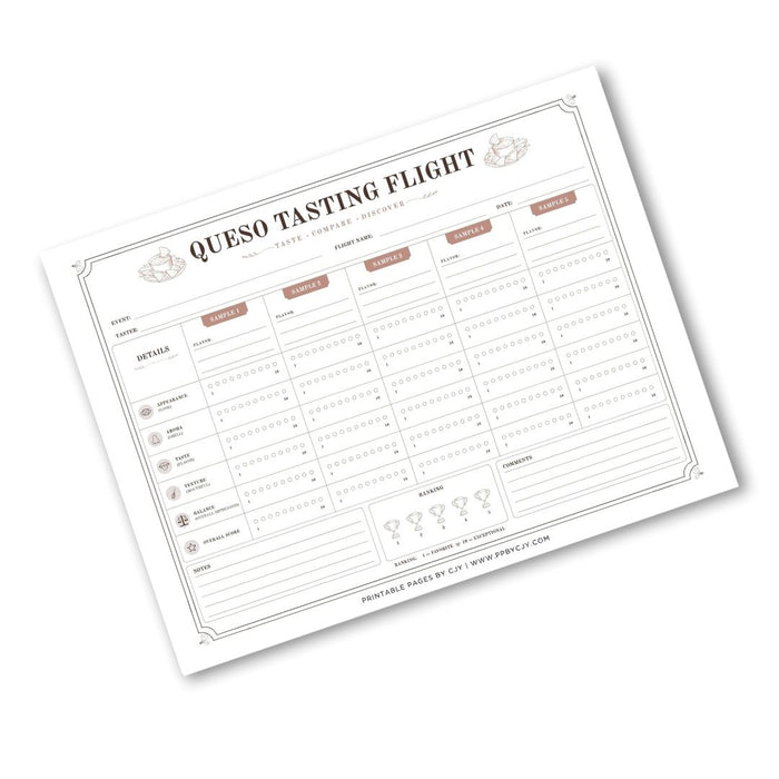 Queso Tasting Scorecard