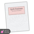 Planner cover with 'Quilt Business' text on a white background