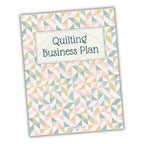 Quilting Business Plan book with geometric pattern on a white background