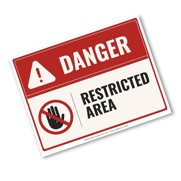 Restricted Area Danger Sign