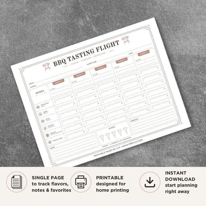 BBQ Tasting Scorecard