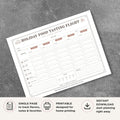 Holiday Food Tasting Scorecard printable food rating sheet for holiday tasting notes and recipe comparisons
