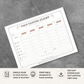 Taco Tasting Scorecard Printable Food Flight Rating Sheet sample tracker

