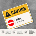 Caution Stop Do Not Enter Sign Printable Safety Warning black and yellow