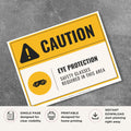Caution Eye Protection Required Sign Printable Safety Notice yellow black
