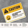 Caution Ear Protection Required Sign Printable Safety Notice yellow black
