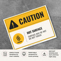 Caution Hot Surface Sign Printable Safety Warning Notice yellow black