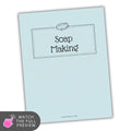 Light blue planner titled 'Soap Making' on a white background